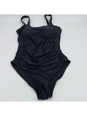 Unbranded Black One Piece Swimsuit Sewn in Bra Stretch Boating Pool